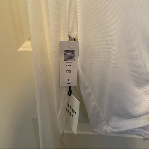 Sunday best vida top shirt blouse never worn NTW m white long sleeve coquette - Picture 9 of 10